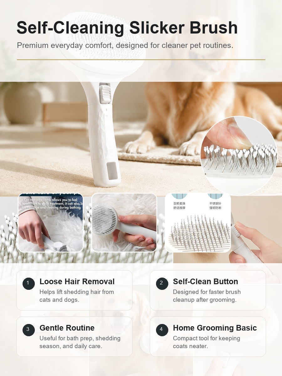 Self-Cleaning Slicker Brush rich product detail
