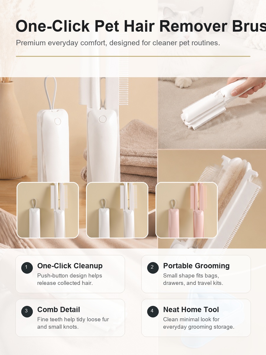 One-Click Pet Hair Remover Brush rich product detail