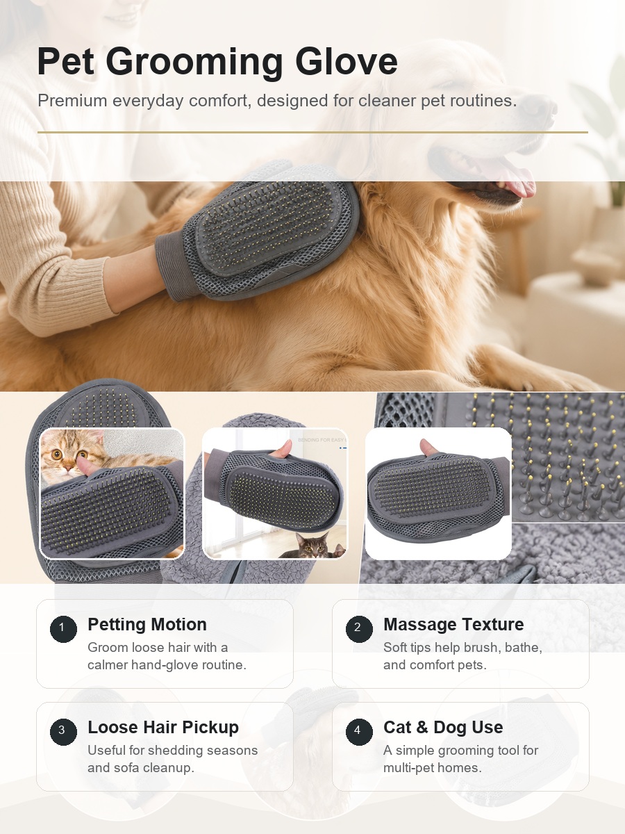 Pet Grooming Glove rich product detail